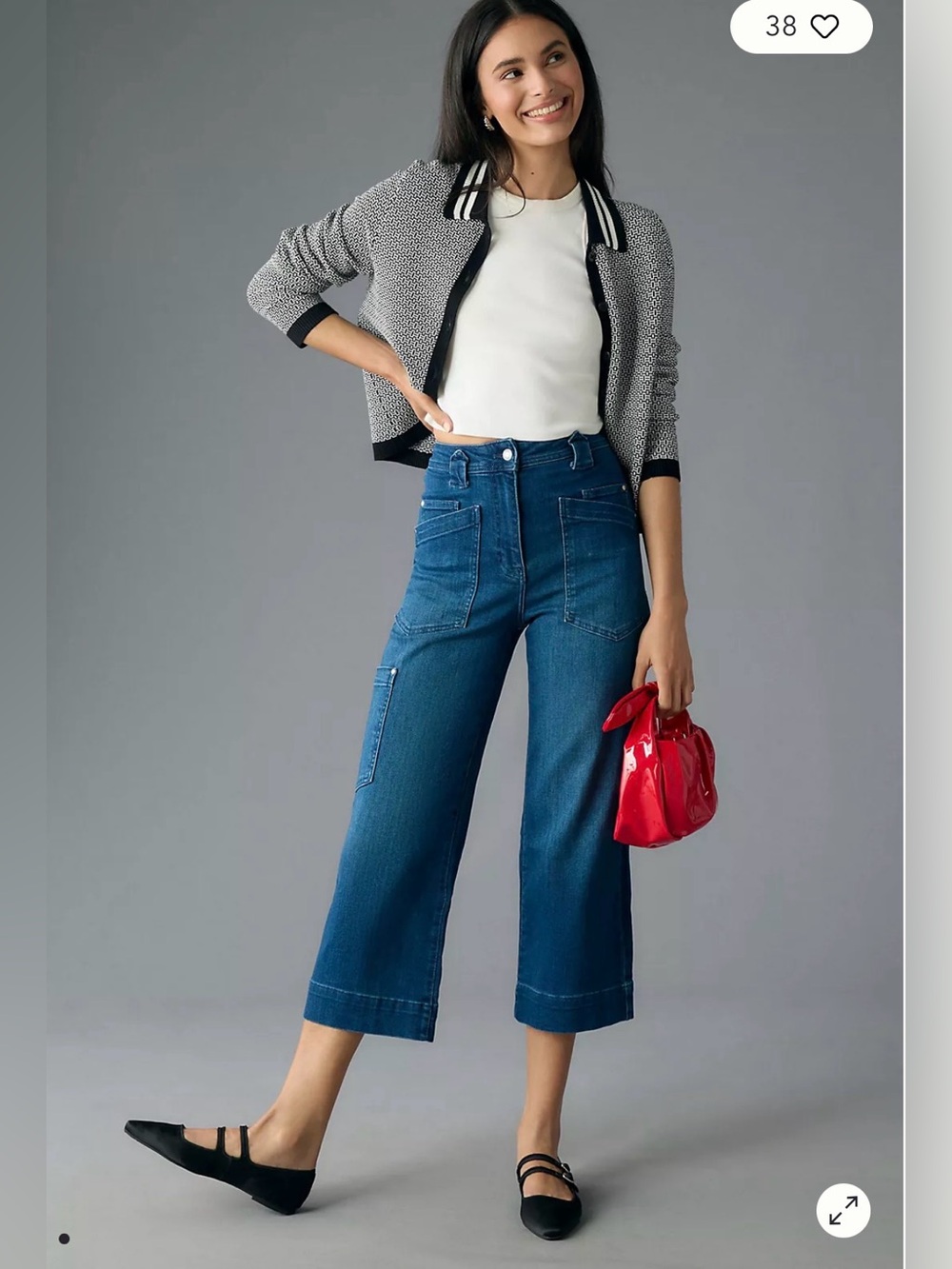 Anthropologie Maeve Gardener Carpenter High-Rise Crop Jeans